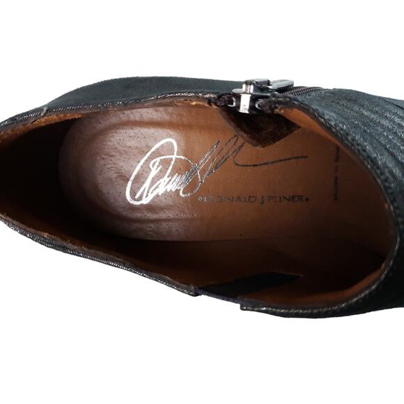 Donald J Pliner Women's Monica Taupe Pewter Metallic High Heel Booties Sz 6.5M - Picture 7 of 15